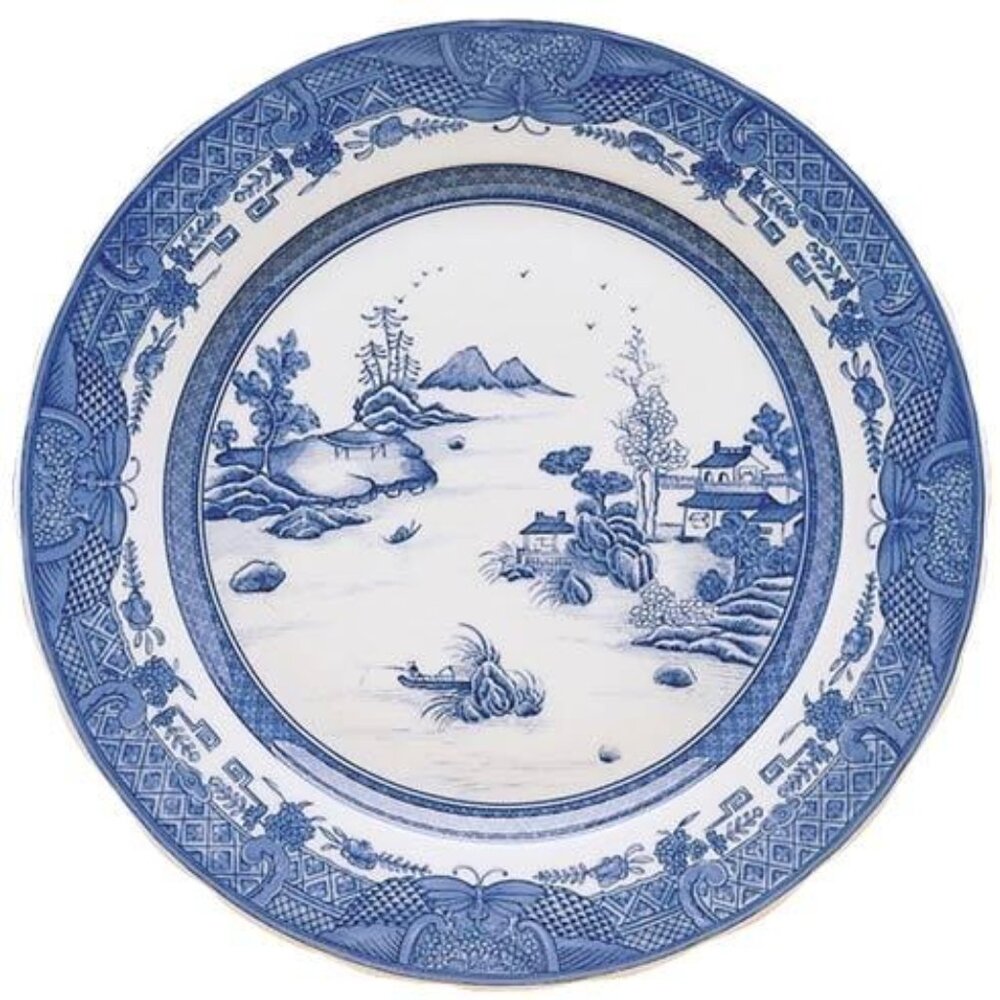 Mottahedeh Blue Canton Dagger Mountain Porcelain Dinner Plate |11.25" | Set of 4